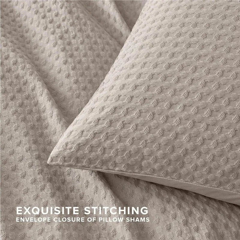 Duvet Cover Queen - Waffle Weave Textured