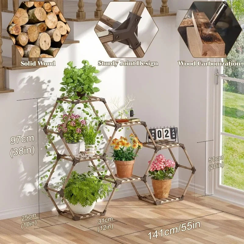 Hexagonal Plant Stand Indoor