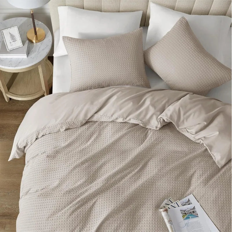 Duvet Cover Queen - Waffle Weave Textured