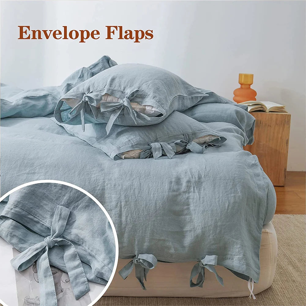 100% Linen Bedding Set 3Pcs