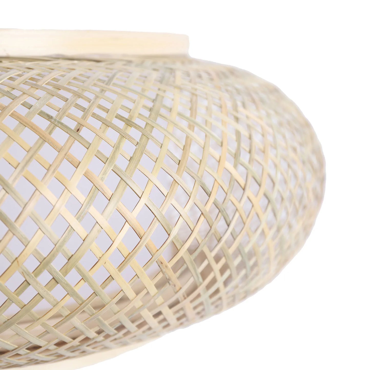 Light Rustic Rattan  Bamboo Flush Lamp (Bulb Not Included)