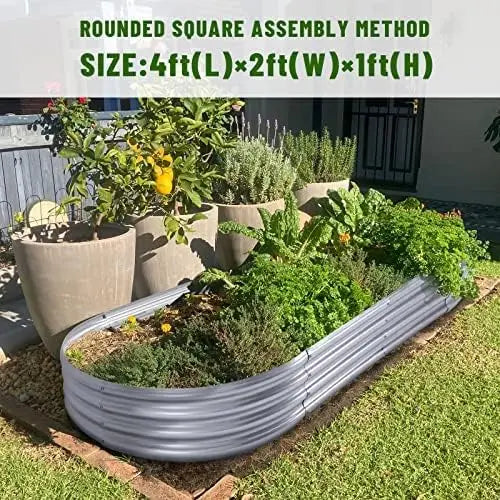 1/2Pcs Galvanized Raised Garden Bed Kit