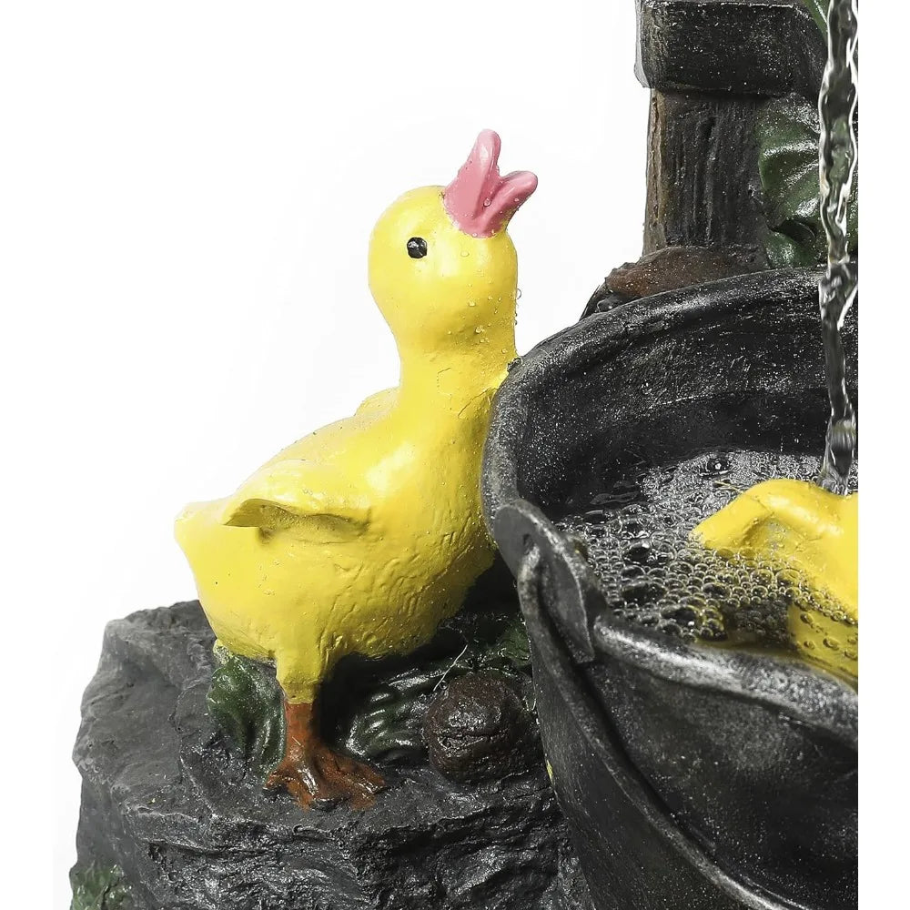 Resin Duck Family Bath Fountain