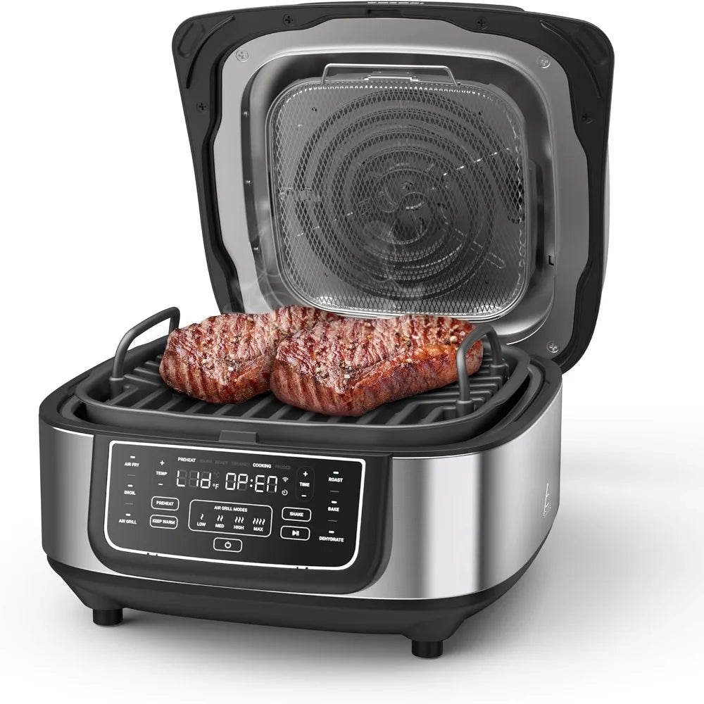 Electric Smokeless Indoor Grill/Airfryer Combo