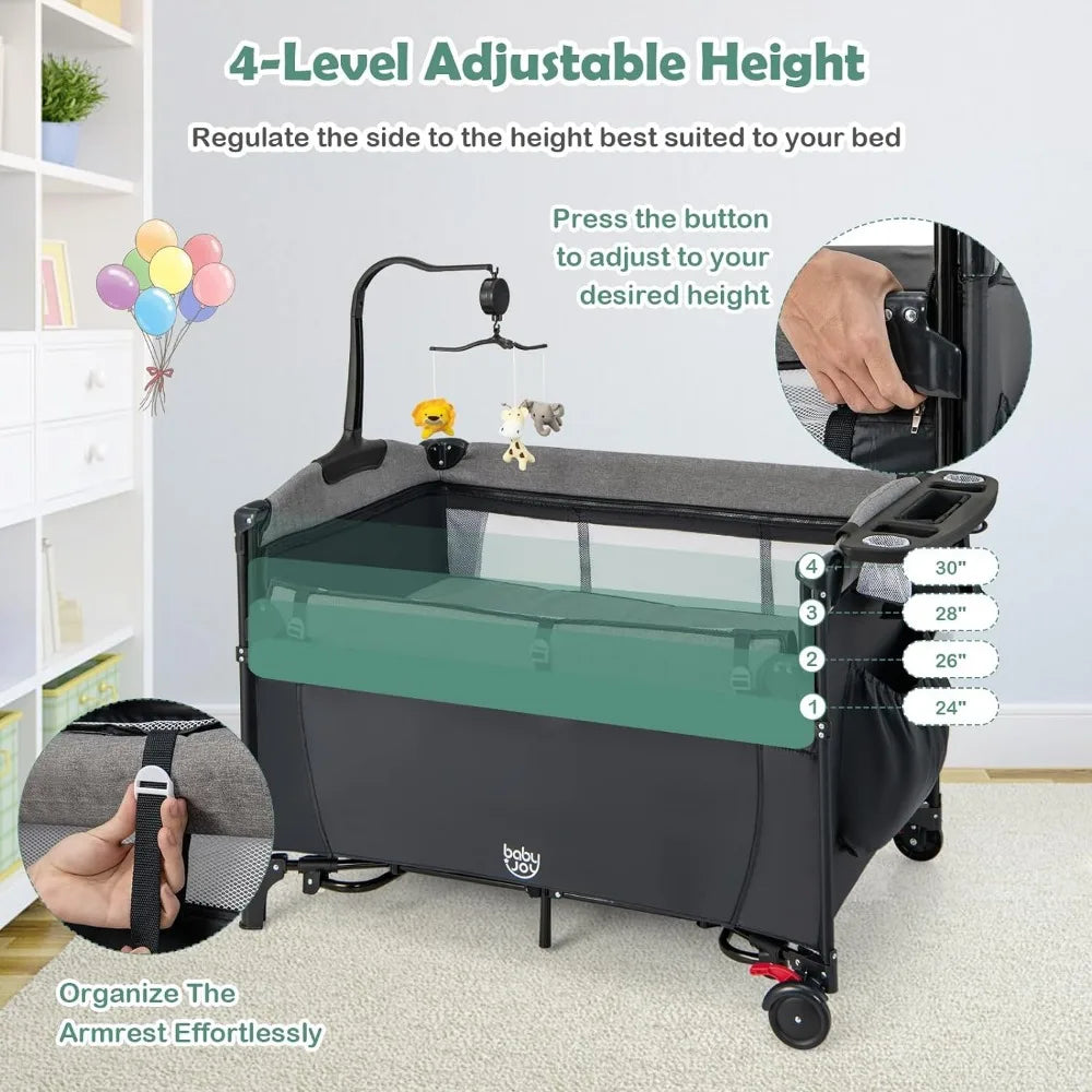 5-in-1 Pack and Play, Baby Bedside Sleeper