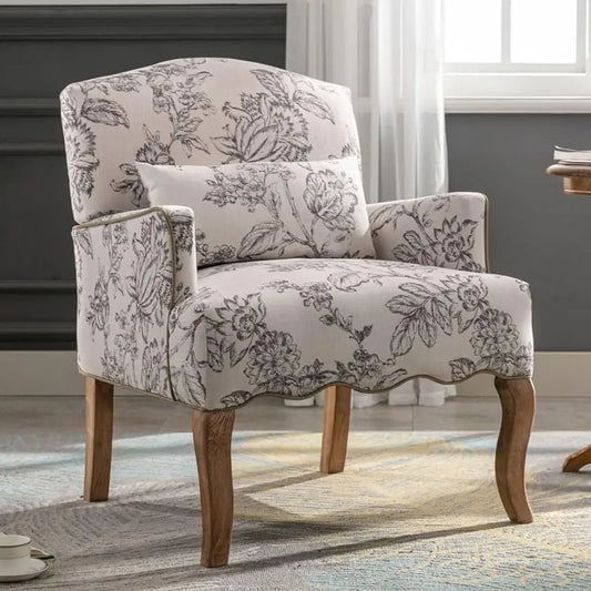 Floral Accent Chair, Fabric