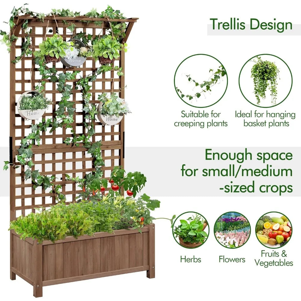 Garden Planter With Trellis