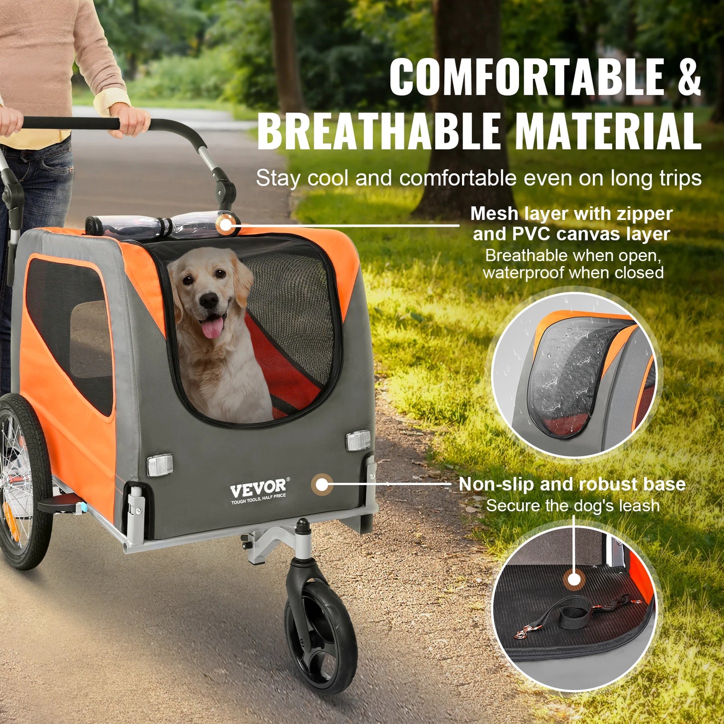 66lbs Dog Bike Trailer 2-in-1