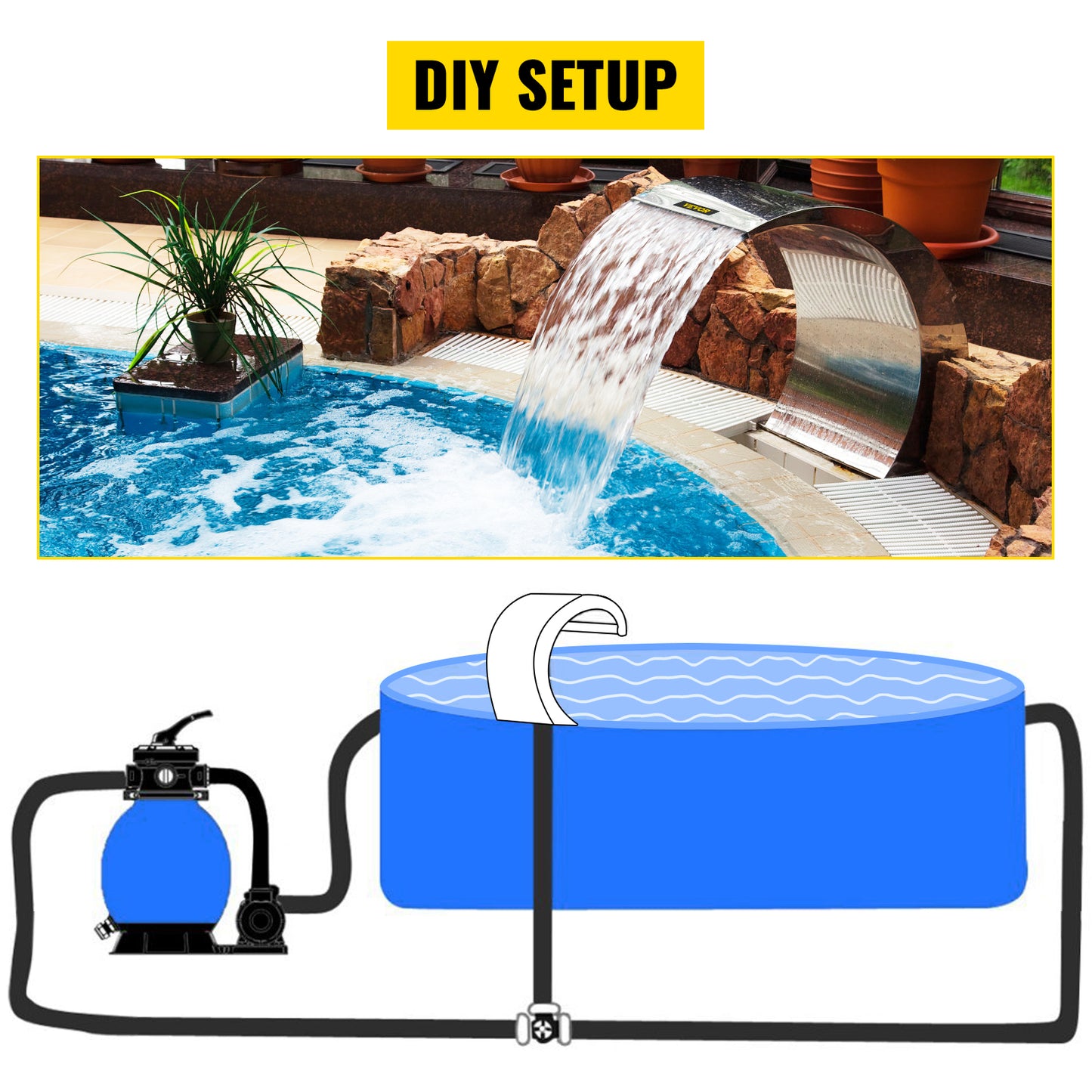 Pool Waterfall for Ground Pools